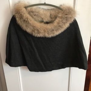Anna Irion Real Fur and 100% cashmere cape
